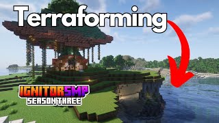 Terraforming for our Mushroom village on the IGNITORSMP🔥 Livestream 🔥  #minecraftlivestream