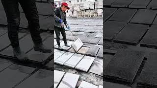 Installing concrete or stone slabs with perfect alignment for a satisfying neat look