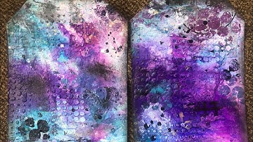 Mixed Media Background for Tags- Process Video