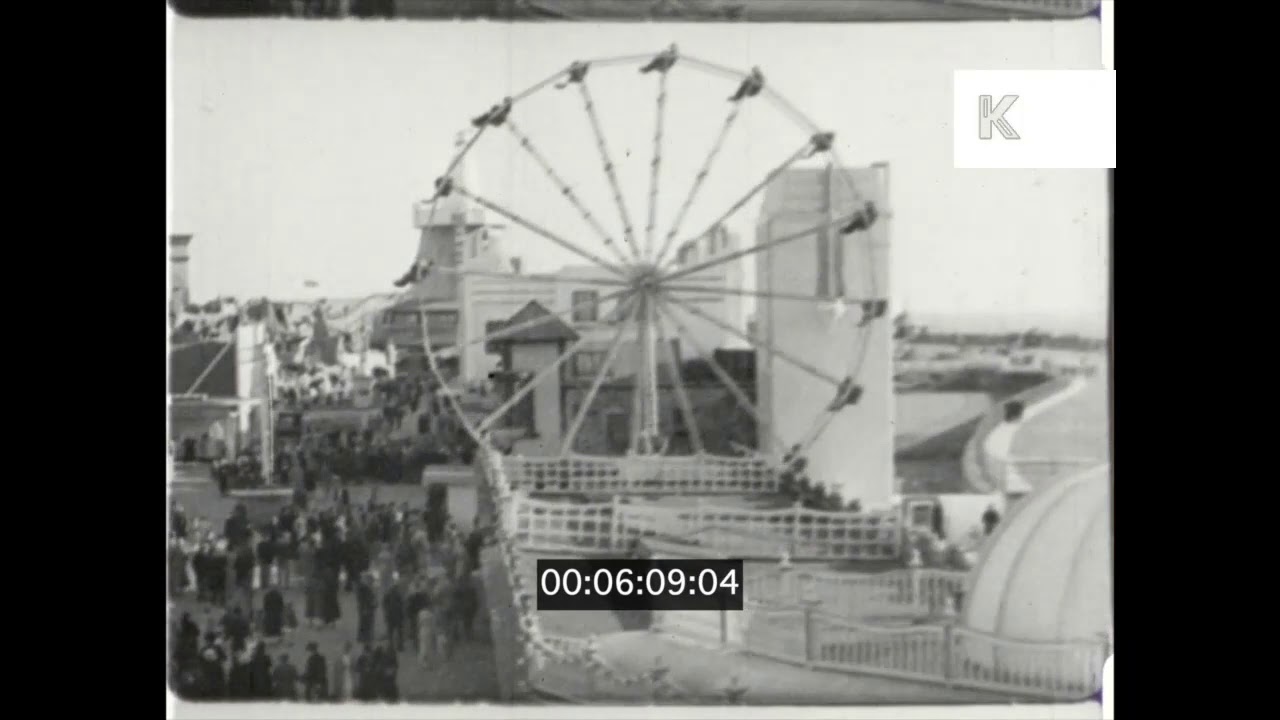 1930s UK, Blackpool Pleasure Beach, Seaside Holiday, 16mm