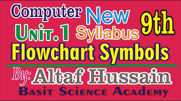 Flowchart Symbols Unit.1 Computer Science Class 9Th  New Syllabus By Altaf Hussain