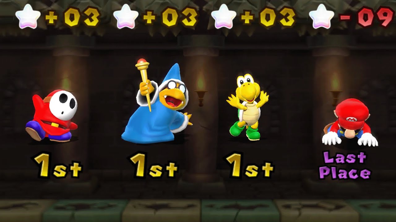 Mario Party 9 - Mario vs Shy Guy vs Magikoopa vs Koopa - Bob-omb Factory (Master Difficulty)