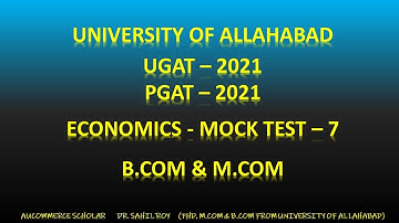 ECONOMICS MCQ PART 7 | UGAT PGAT 2021 |  B.COM - M.COM UNIVERSITY OF ALLAHABAD