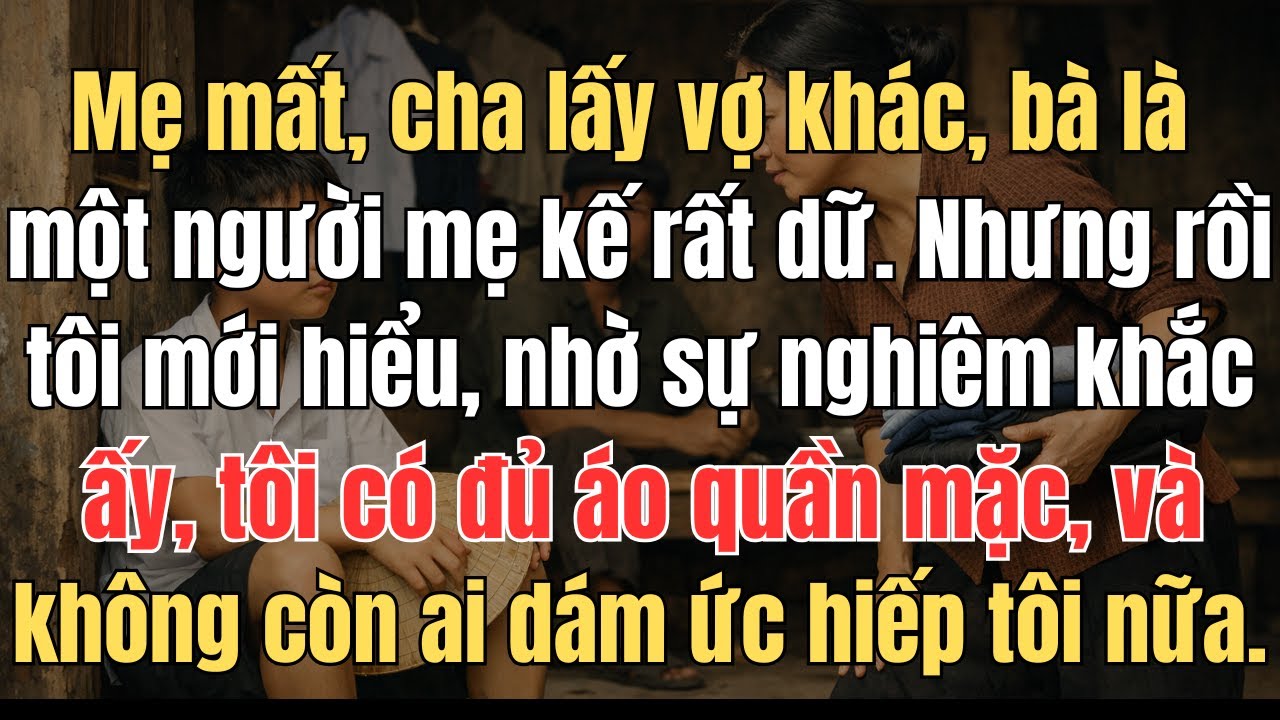 Mẹ mất, cha lấy vợ khác, bà là một người mẹ kế rất dữ  Nhưng rồi tôi mới hiểu, nhờ sự nghiêm khắc ấy