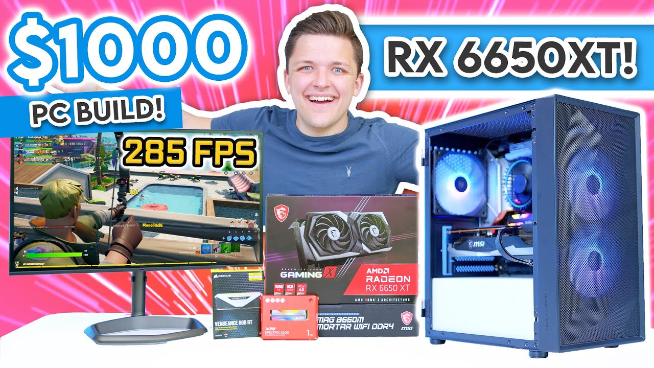 自作PC $1000 RX 6650XT Gaming PC Build 2022! [Is AMD's New BUDGET GPU