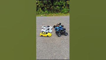 Remote Control 3 Piece Monster Car & 2 Piece Police Car & Yellow Bmw Cars 😲 Reverse #shorts
