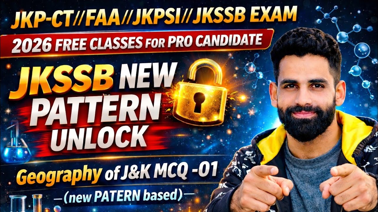 Jkp Test Pattern Geography of j&k MCQ-1// new pattern jkssb//for all jkssb exam #jkp ...