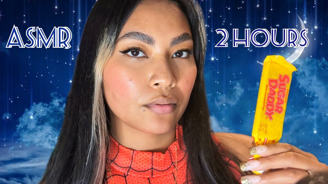 ASMR Eating A Sugar Daddy Lollipop 2 Hour Loop For Sleep , Tingly Mouth Sounds