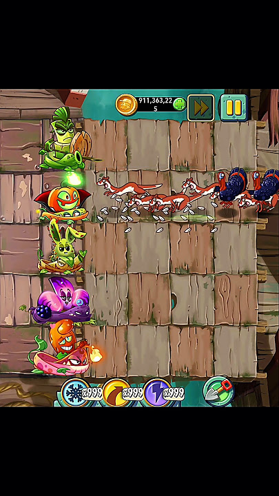 PVZ2 Five Random Plants vs high level animal Zombies #shorts #pvz #pvz2 #pvz3