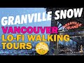 4k snowy walk  granville island vancouver bc  winter 2024