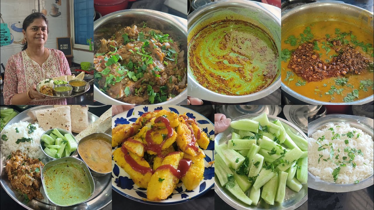 january ki खास +Breakfast & Lunch🍱 idli fry🌺 baigan bharta🌺 panchmel dal🌺 bathua raita🌺 phulka roti