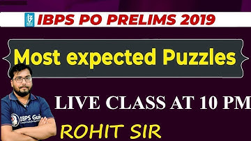 IBPS PO PRE 2019 MEMORY BASED PUZZLE AND SEATING ROHIT SIR