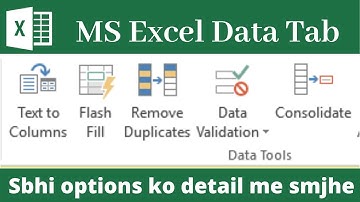 Data validation, consolidate, flash fill etc. options of Ms excel |Data tab of ms excel |Data tools