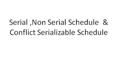 Serial, Non Serial & Conflict Serializable Schedule