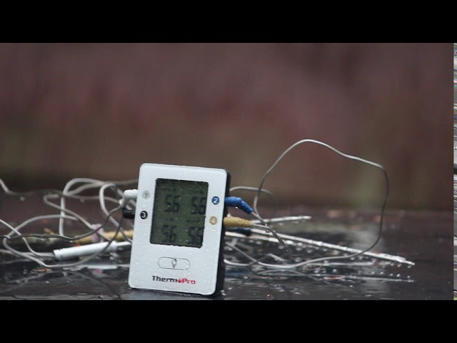 ThermoPro TP-25 Bluetooth Meat Thermometer in the rain. 