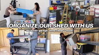 ORGANIZE OUR SHED WITH US! Deep Clean + Declutter Our Garage *SATISFYING*