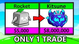 Trading to Kitsune With 1 TRADE in 24 Hours (Blox Fruits)