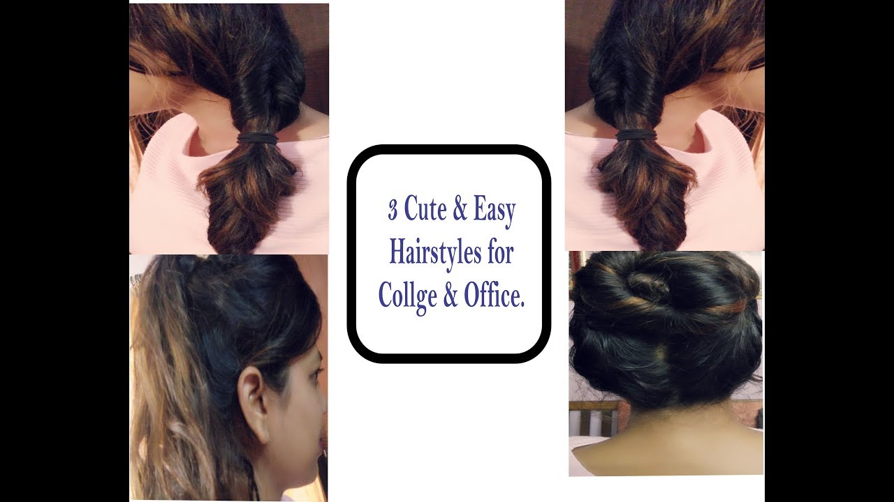 3 Cute & Messy Hairstyles for Lazy Girls for colleg ...