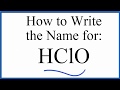 Naming and Properties of Chlorine Compounds