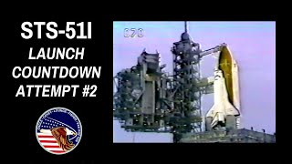 2nd Launch Attempt Scrubbed | Space Shuttle STS-51I Mission (1985)