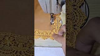 A clever way to sew lace neatly around the corner  #SewingTips #LaceSewing #SewingTutorial