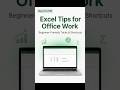 Excel Tips for Office Work – Beginner Tricks  #excelshorts #worksmarter #excel #exceltips