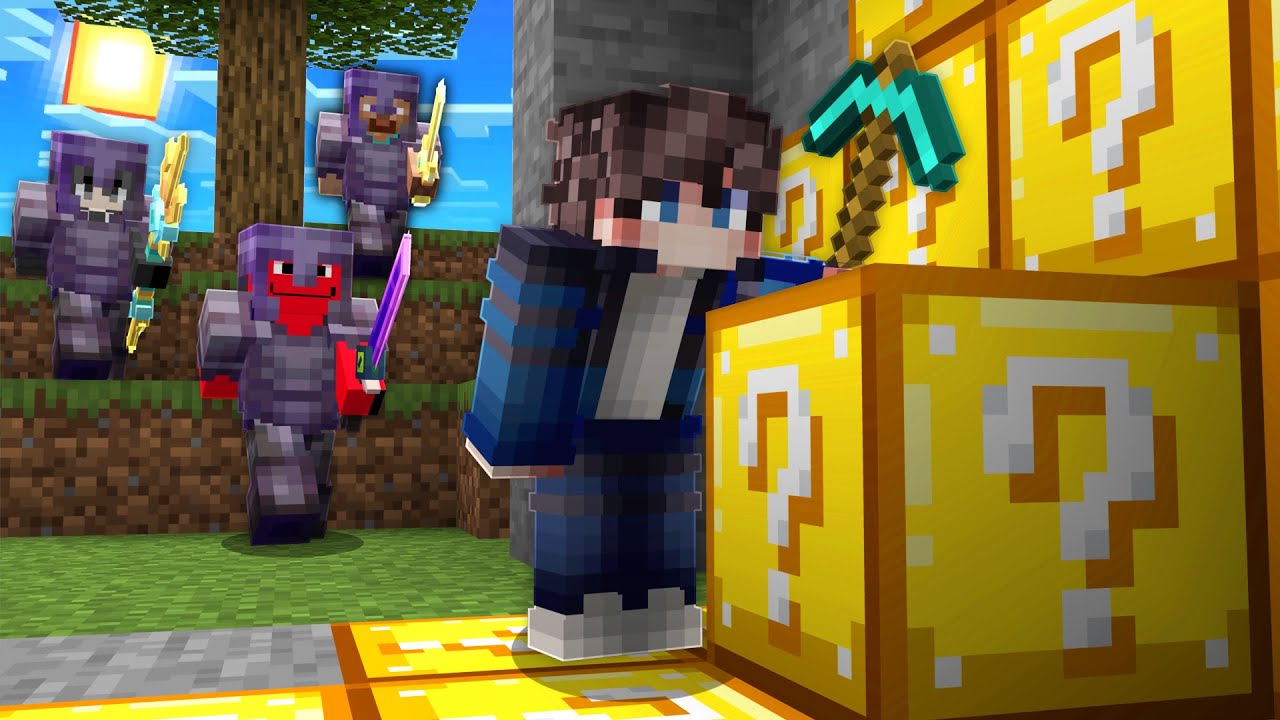 ラッキーブロックが貰える世界で100人の敵を倒せ！【Minecraft】【マイクラ】