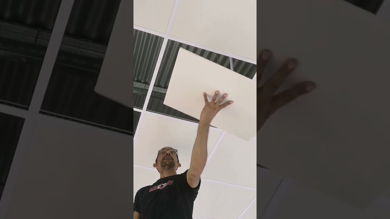 drop ceiling installation #diy #construction #renovation #easypeasy