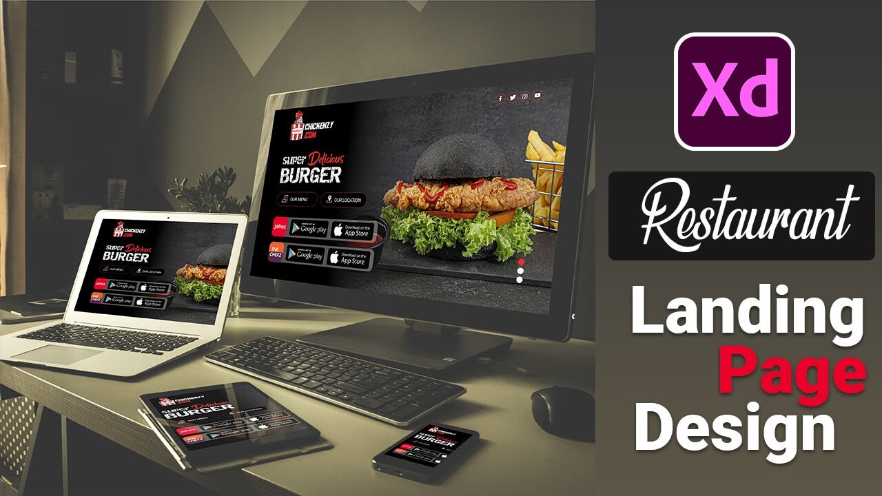 Restaurant landing page | Landing page design xd