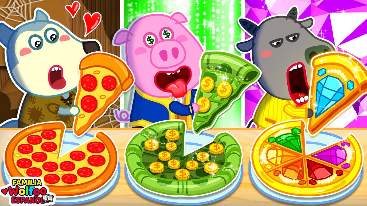 Familia Wolfoo Español | ¡Ricos vs Pobres vs Súper Ricos! 🍕 ¡Desafío de Pizza 🏃 Dibujos Animados