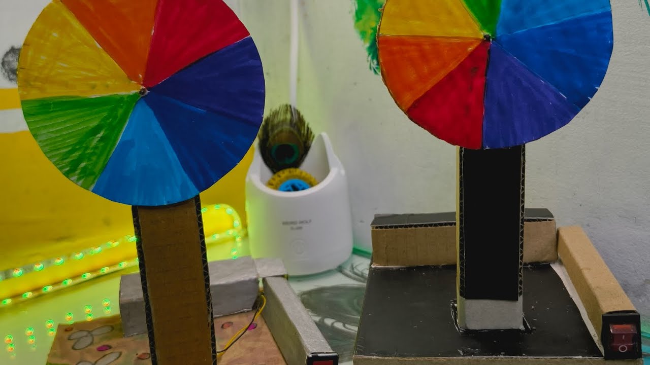 Newtons disc colourfull wheel working model #viralvideo #new #art - YouTube