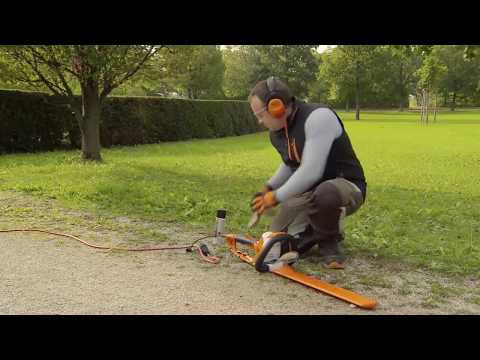 Кусторез электрический Штиль STIHL HSE 61. Порядок действий после окончания работы.