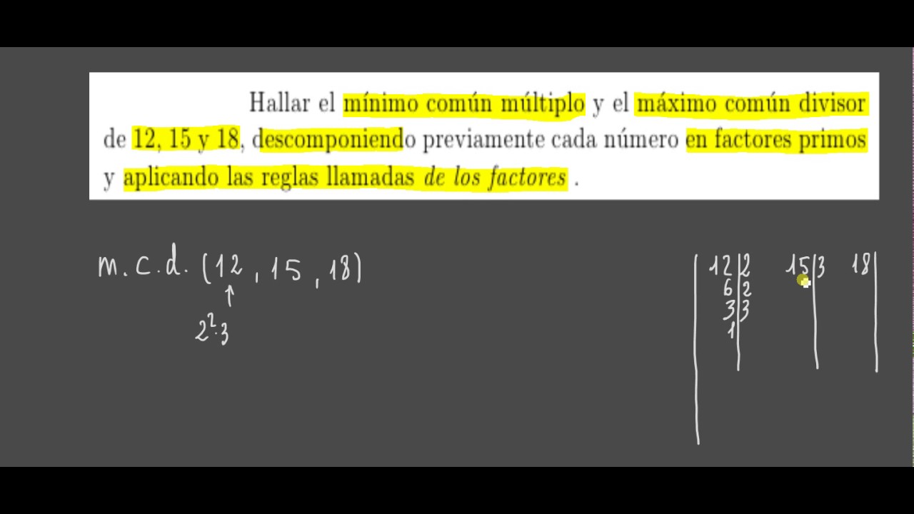 C lculo Del Mcd Y Del Mcm De Tres N meros Naturales ESO YouTube