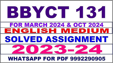 bbyct 131 solved assignment 2023-24 | bbyct 131 solved assignment in english 2024 | bbyct 131 2024