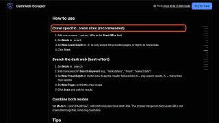 Darkweb Scraper — Apify Actor Walkthrough