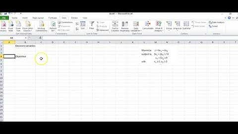 Using the Excel Solver for Linear Programming
