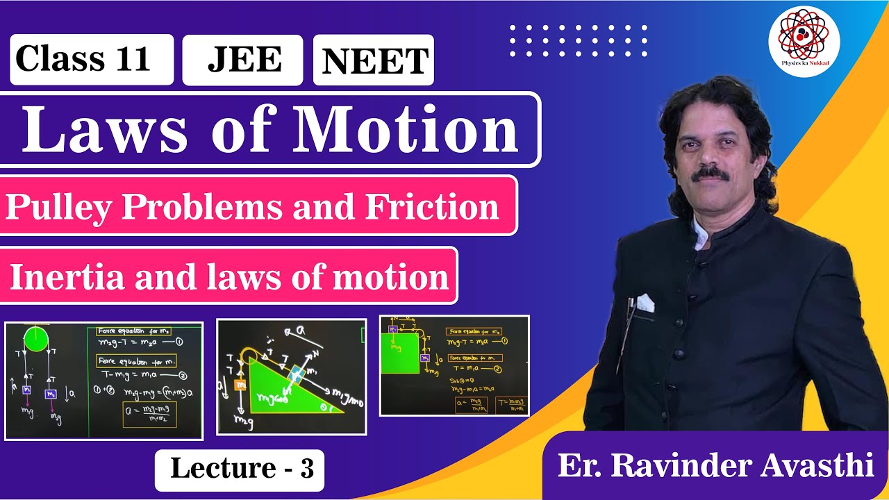 Laws of Motion Lecture3 Pulley Problems and Friction YouTube