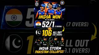😱 Pakistan 52/1 Se 106 All Out! India Women Ka T20 World Cup Mein Dhamaka 🇮🇳🏏