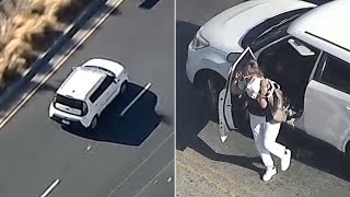 Woman drives erratically through LA, then tries to hitchhike