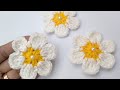 ورد كروشية/ وردة كروشية بسيطه وسهله/تعليم الكروشية للمبتدئين/crochet flower/افكار مورى