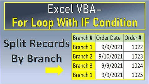 Excel VBA For Loop With IF Condition