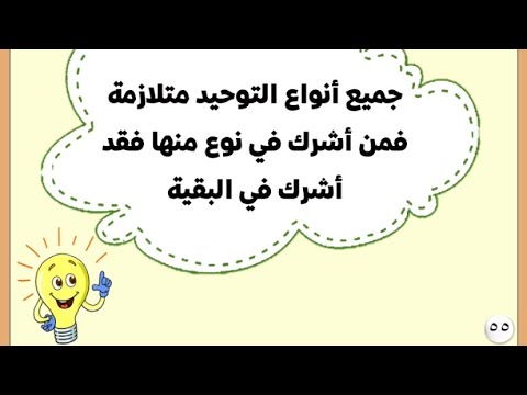 سلسلة تعلم التوحيد جميع أنواع التوحيد متلازمة وكذلك أنواع الشرك