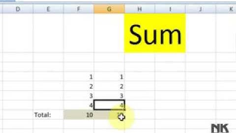 Lesson 27 The Auto Sum Microsoft Office Excel 2007 2010 free Edu0cational video Training Tutorial
