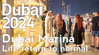 Dubai Marina, Jbr [4K] Dubai Return To Normal After Apocalyptic Flood Walking Tour 🇦🇪