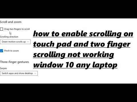 how to enable scrolling on touch pad windows 10