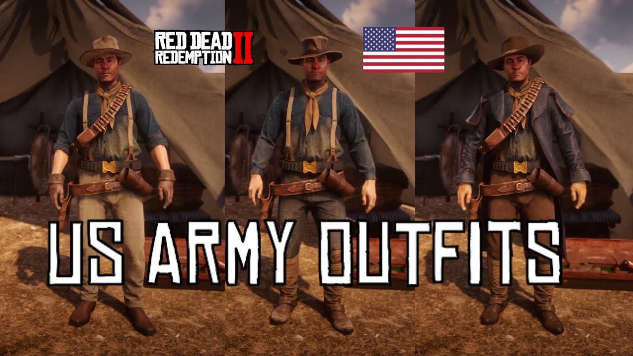 3 US Army/Military Outfits In Red Dead Online (Outfit Tutorial) - YouTube