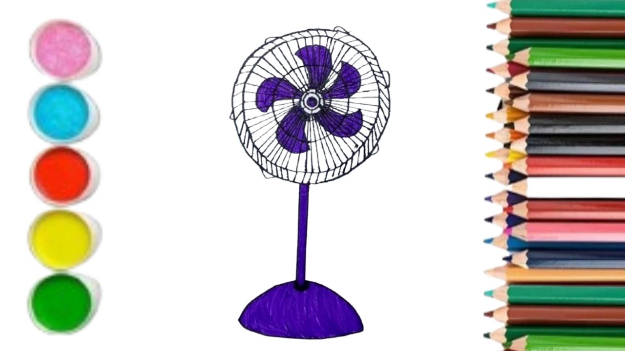How To Draw A stand Fan Drawing Easy | How To Sketch Pedestal Fan | Step By Step