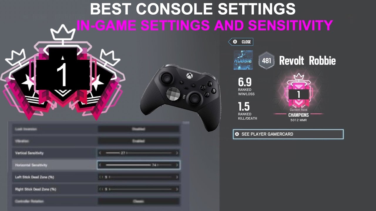 The Best Console Champion Settings And Sensitivity Elite Controller Settings Rainbow Six Siege Youtube