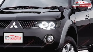 HEAD LAMP - MITSUBISHI TRITON 2005-2014 - EAGLEEYES - ANGEL EYES⁣