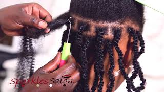 SPARKLES SALON UGANDA - NATURAL TWISTS WITH EXTENSION (Full Plaiting Process)